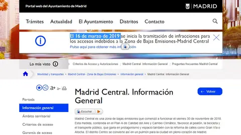Aviso Madrid Central Aviso Madrid Central