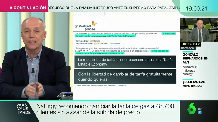 La CNMC multa con 1,2 millones de euros a Naturgy por cambiar condiciones a los clientes sin informar