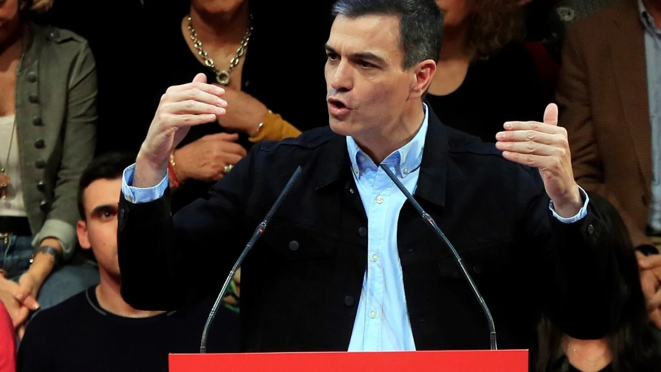 Pedro Sánchez durante un acto del PSOE