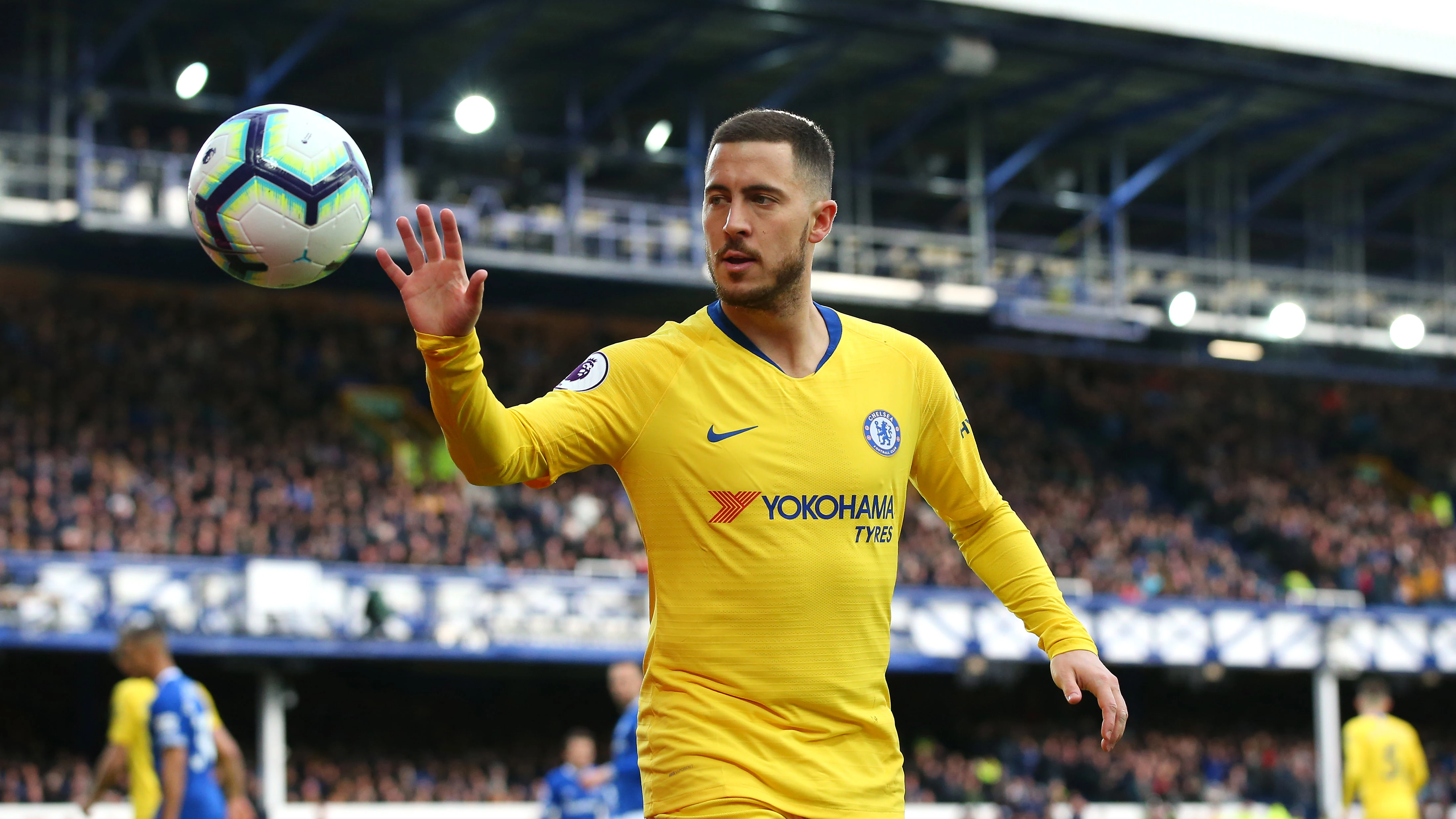 Hazard, durante un partido con el Chelsea