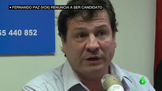 VÍDEO REEMPLAZO - Fernando Paz, el homófobo fichaje de Vox, presenta su "renuncia irrevocable" a la candidatura por Albacete VÍDEO REEMPLAZO - Fernando Paz, el homófobo fichaje de Vox, presenta su "renuncia irrevocable" a la candidatura por Albacete