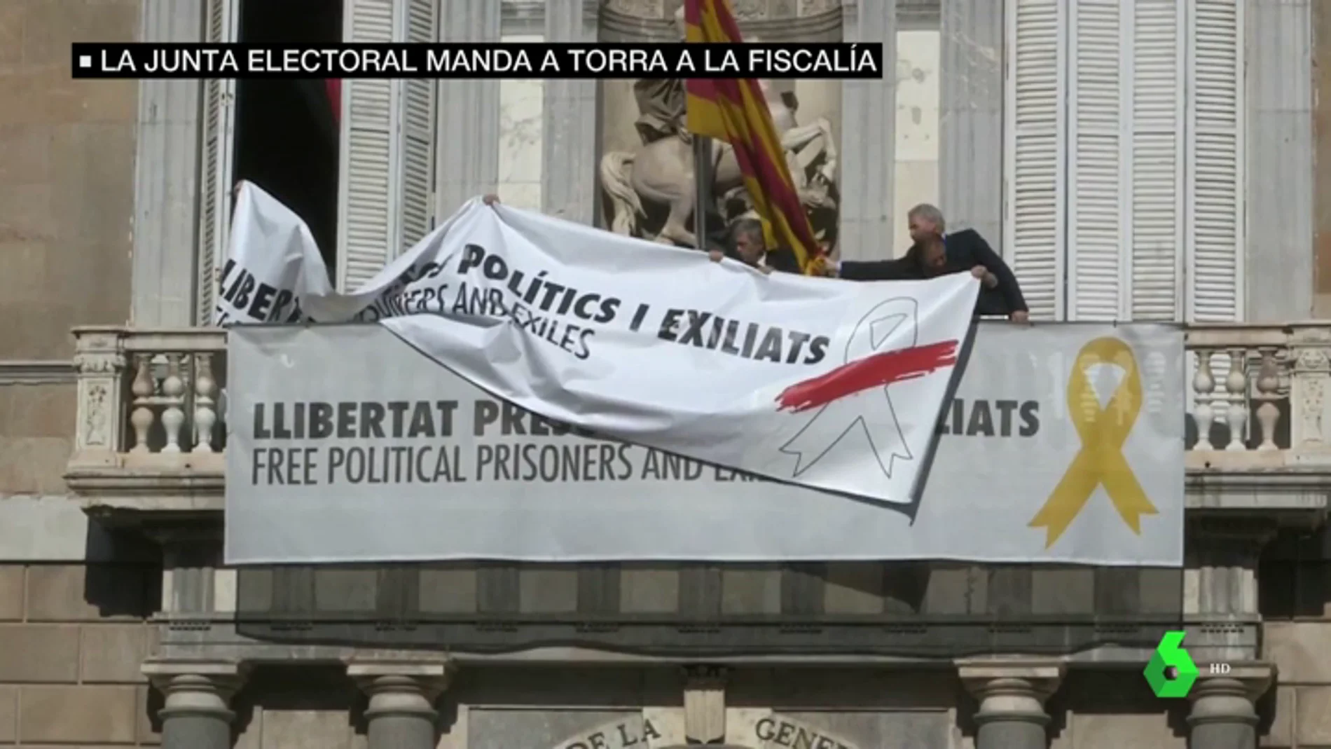 La Junta Electoral Central denuncia a Torra ante la Fiscalía y pide a los Mossos que retiren los símbolos independentistas