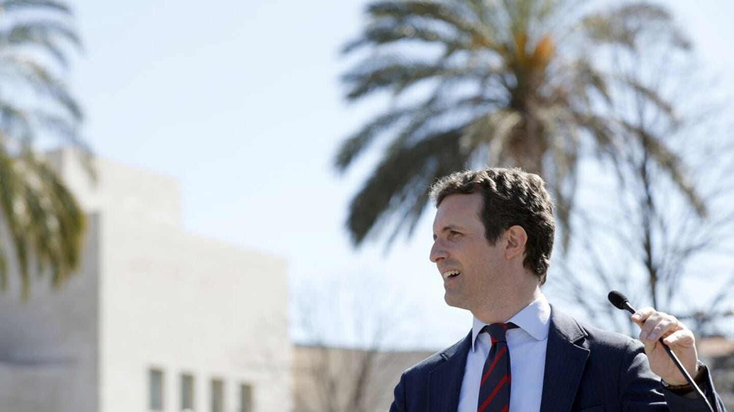 Pablo Casado durante un acto en Bilbao