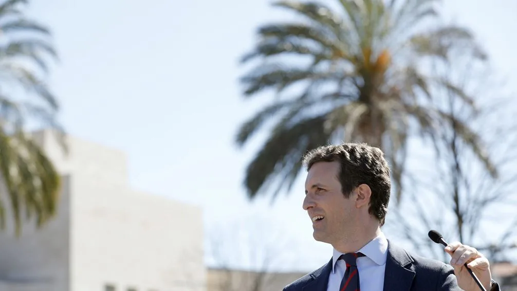 Pablo Casado durante un acto en Bilbao