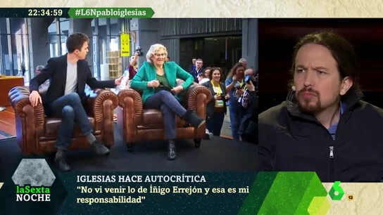 Pablo Iglesias asume la responsabilidad de los "errores" de Podemos: "Tenía que haber visto venir lo de Errejón y lo de Carmena" Pablo Iglesias asume la responsabilidad de los "errores" de Podemos: "Tenía que haber visto venir lo de Errejón y lo de Carmena"