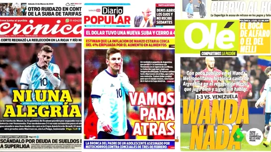 Críticas a Messi tras la derrota de Argentina ante Venezuela: "Es solución y problema" Críticas a Messi tras la derrota de Argentina ante Venezuela: "Es solución y problema"