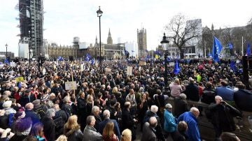 Imagen de la manifestación en Londres para pedir un segundo referéndum
