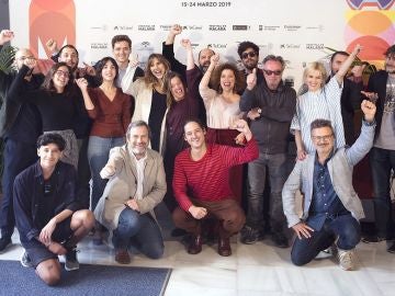 Los premiados del XXII Festival de Cine en Español de Málaga posan en el Teatro Cervantes Los premiados del XXII Festival de Cine en Español de Málaga posan en el Teatro Cervantes