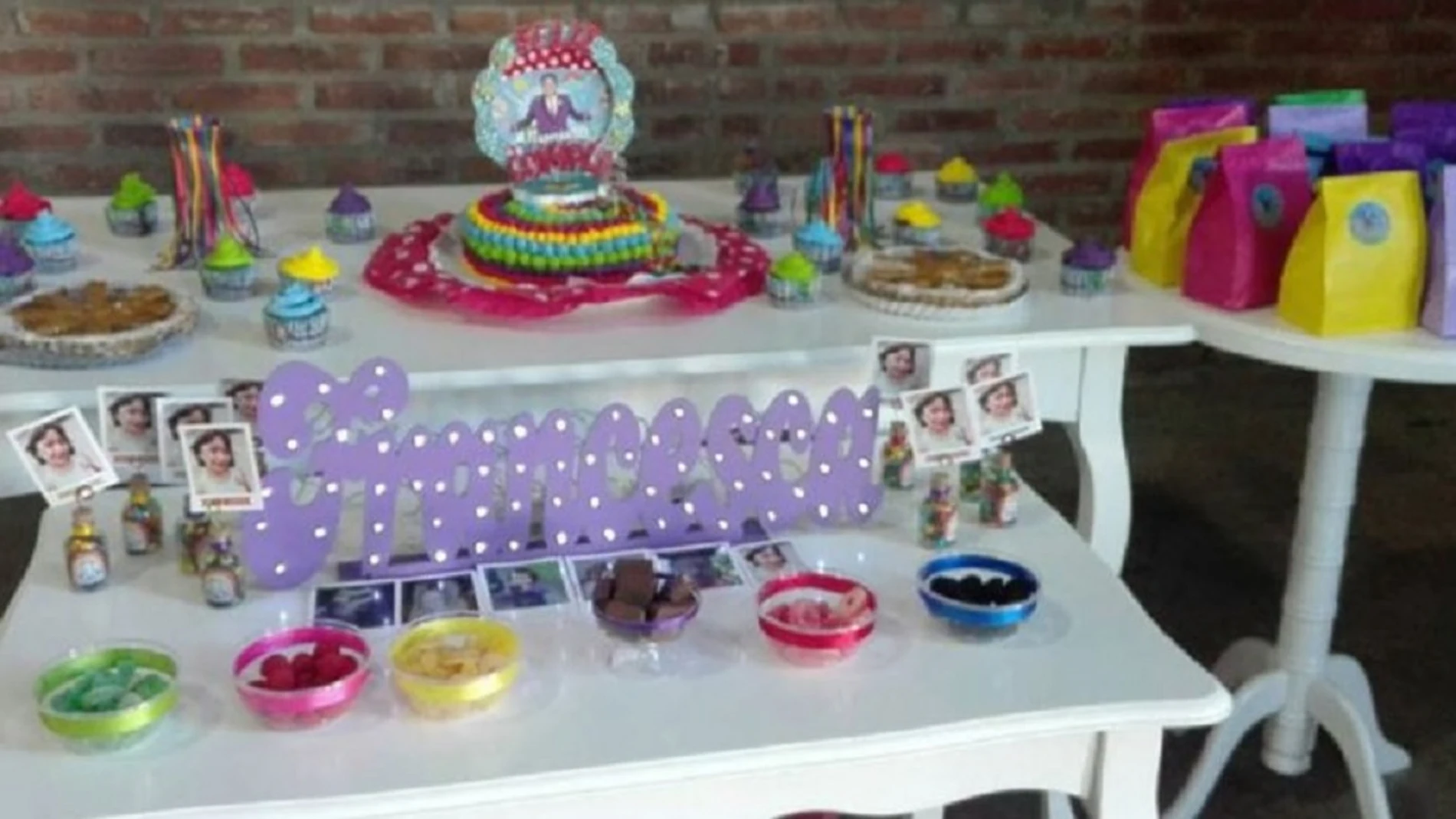 Imagen de la fiesta de cumpleaños de la niña argentina de seis años
