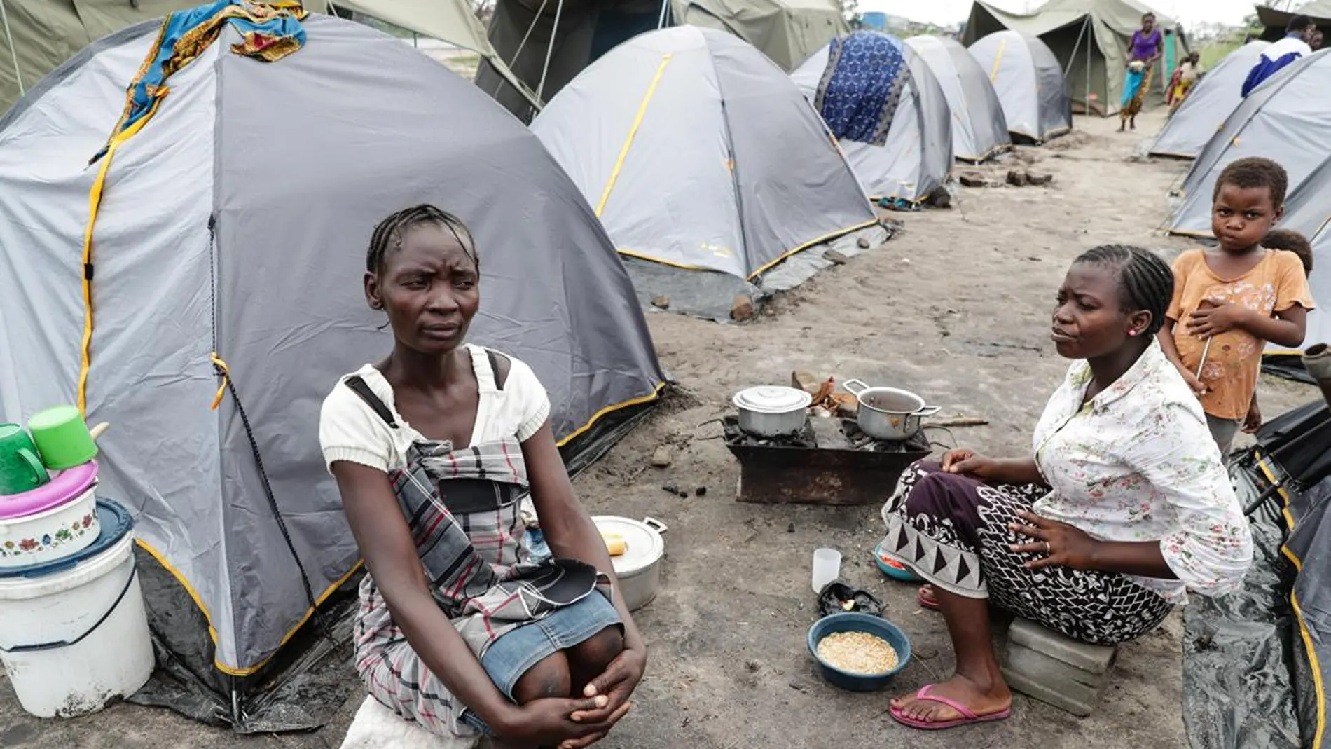 Campamento en Mozambique por el ciclón 'Idai'