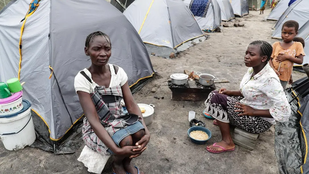 Campamento en Mozambique por el ciclón 'Idai'