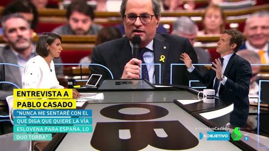 Pablo Casado: "Nunca me sentaría con un señor que ha dicho que quiere la vía eslovena, la Guerra Civil en España" Pablo Casado: "Nunca me sentaría con un señor que ha dicho que quiere la vía eslovena, la Guerra Civil en España"