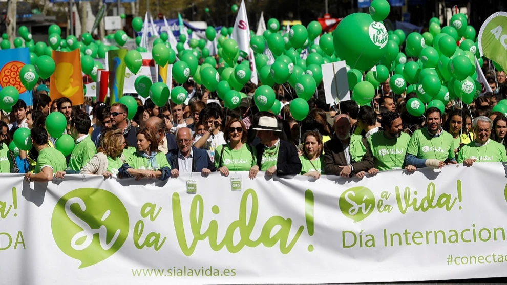 Cabecera de la 'Marcha por la vida' en Madrid