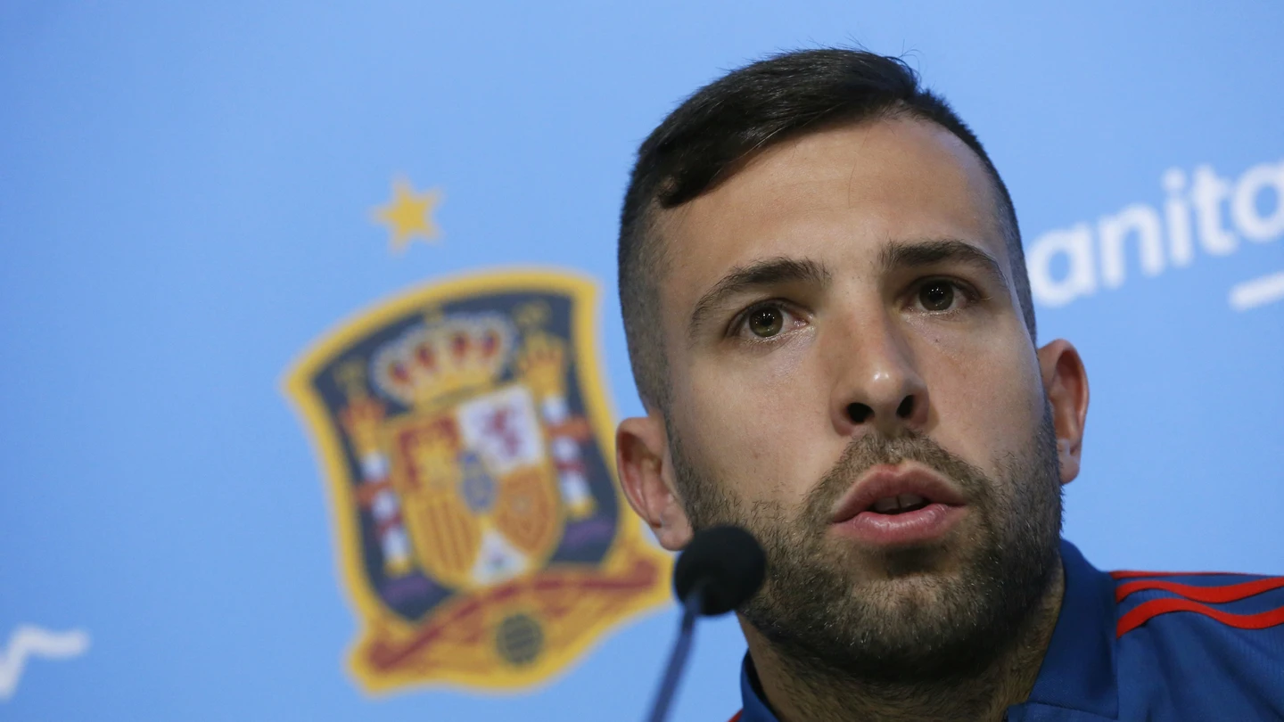 Jordi Alba en rueda de prensa Jordi Alba en rueda de prensa