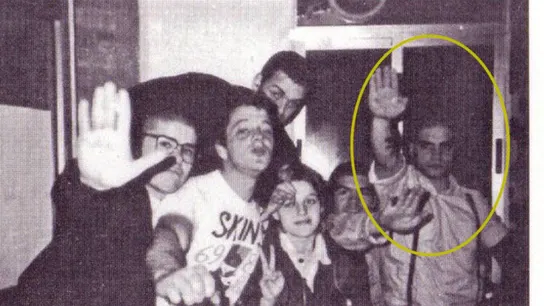 Ignacio Vega Peinado, miembro de VOX Toledo, haciendo el saludo nazi Ignacio Vega Peinado, miembro de VOX Toledo, haciendo el saludo nazi