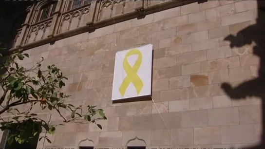 Torra mantiene un lazo amarillo en el interior de la Generalitat Torra mantiene un lazo amarillo en el interior de la Generalitat