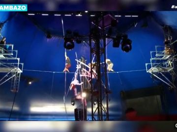 Varios equilibristas caen desde 10 metros de altura mientras practicaban uno de sus números en el circo Varios equilibristas caen desde 10 metros de altura mientras practicaban uno de sus números en el circo