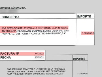 Factura que demuestra los pagos de Marjaliza a Sánchez Gil Factura que demuestra los pagos de Marjaliza a Sánchez Gil