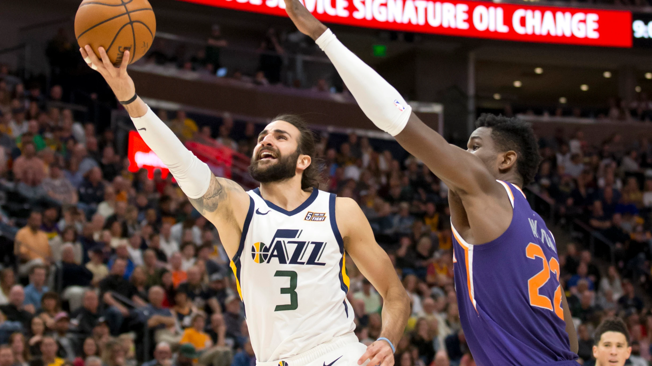 Ricky Rubio, en acción contra los Utah Jazz