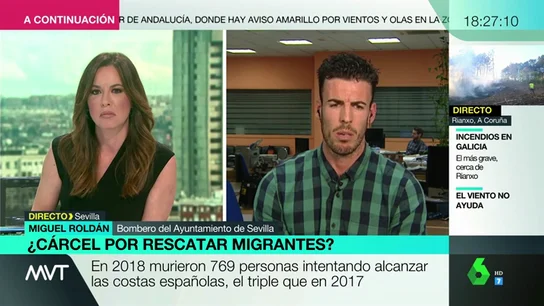 Habla Miguel, el bombero que se enfrenta a 20 años de cárcel por rescatar migrantes: "Lo volvería a hacer" Habla Miguel, el bombero que se enfrenta a 20 años de cárcel por rescatar migrantes: "Lo volvería a hacer"