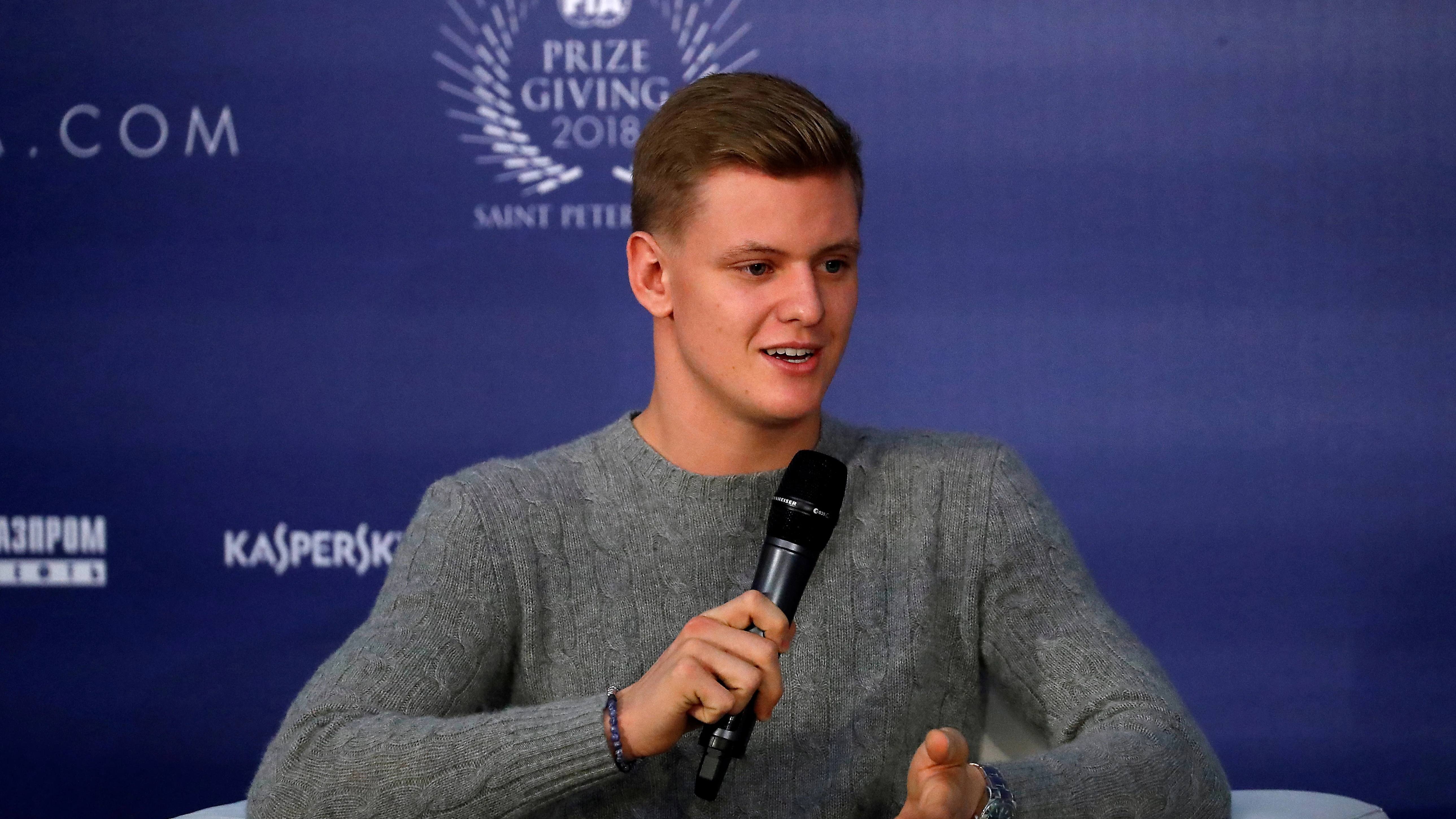 Mick Schumacher, durante una conferencia