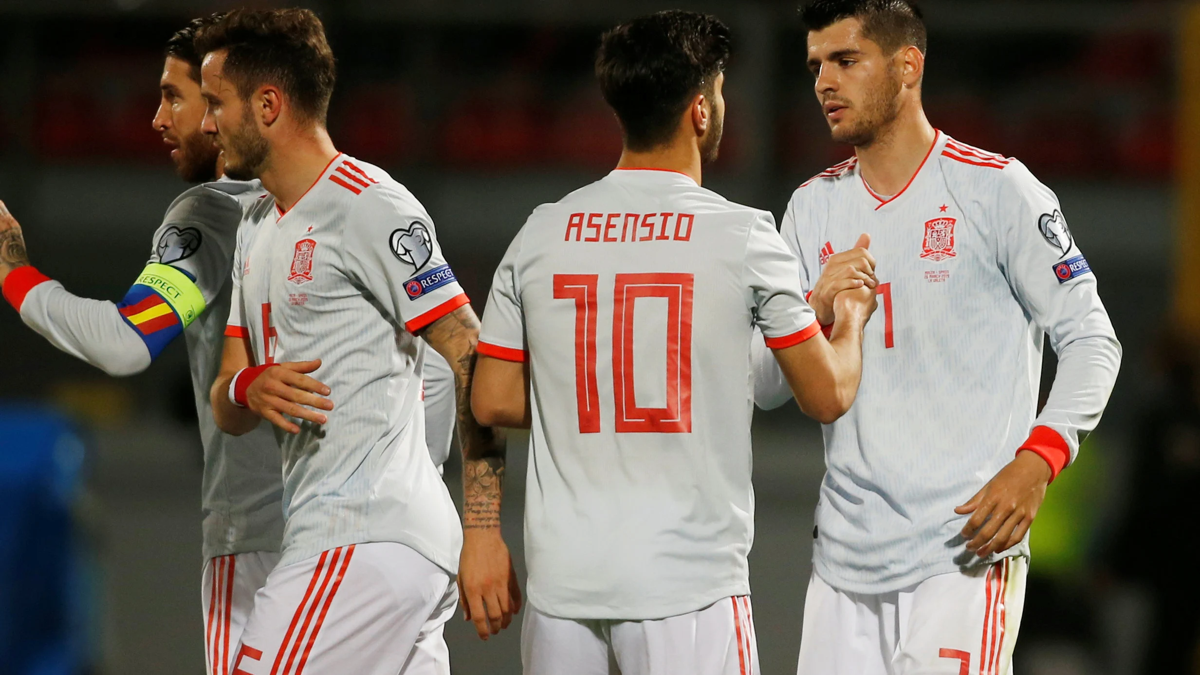 Morata celebra su gol a Malta