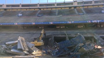 Las labores de demolición del Vicente Calderón