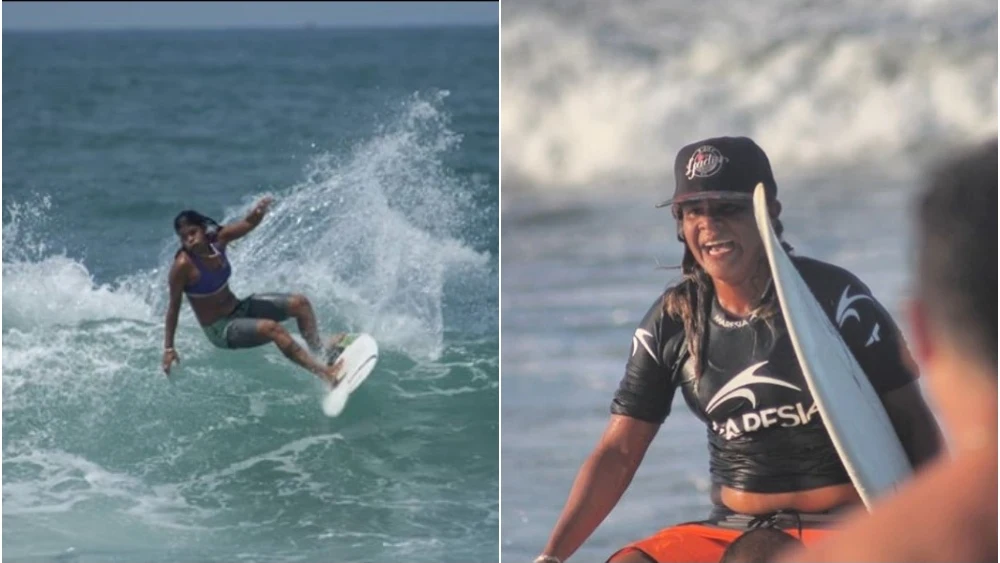 La surfista Luzimara Souza