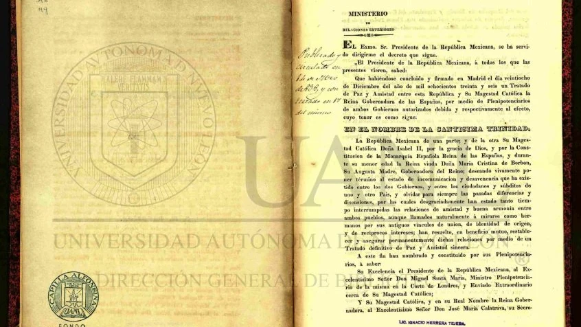 Tratado Definitivo de Paz y Amistad entre la República Mexicana y S.M.C. la Reina Gobernadora de España