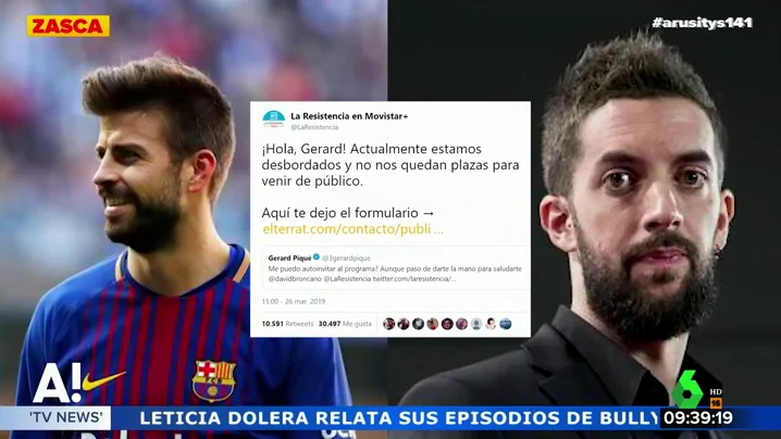 El 'zasca' de Broncano a Piqué por autoinvitarse a su programa: "No nos quedan plazas para venir de público"