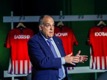 Javier Tebas habla durante una intervención Javier Tebas habla durante una intervención
