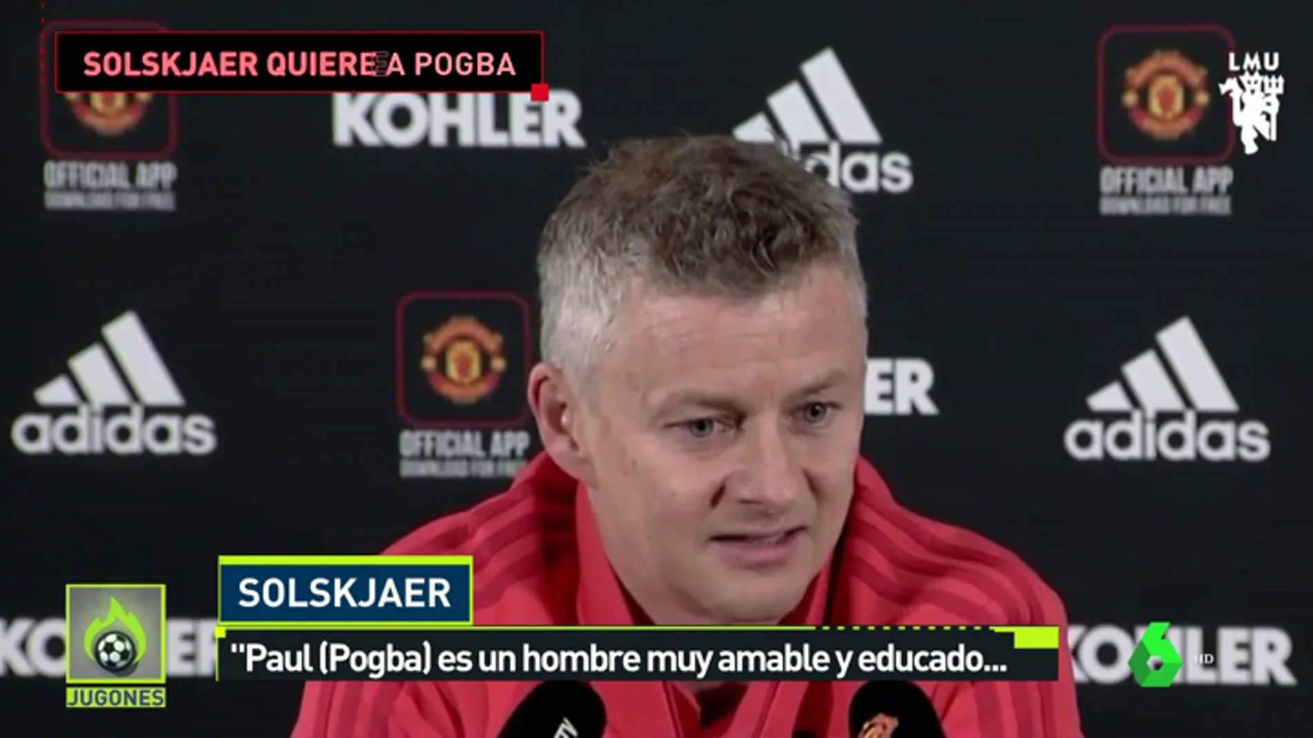 Solskjaer 'apaga' los rumores: "Pogba es feliz en el Manchester United"