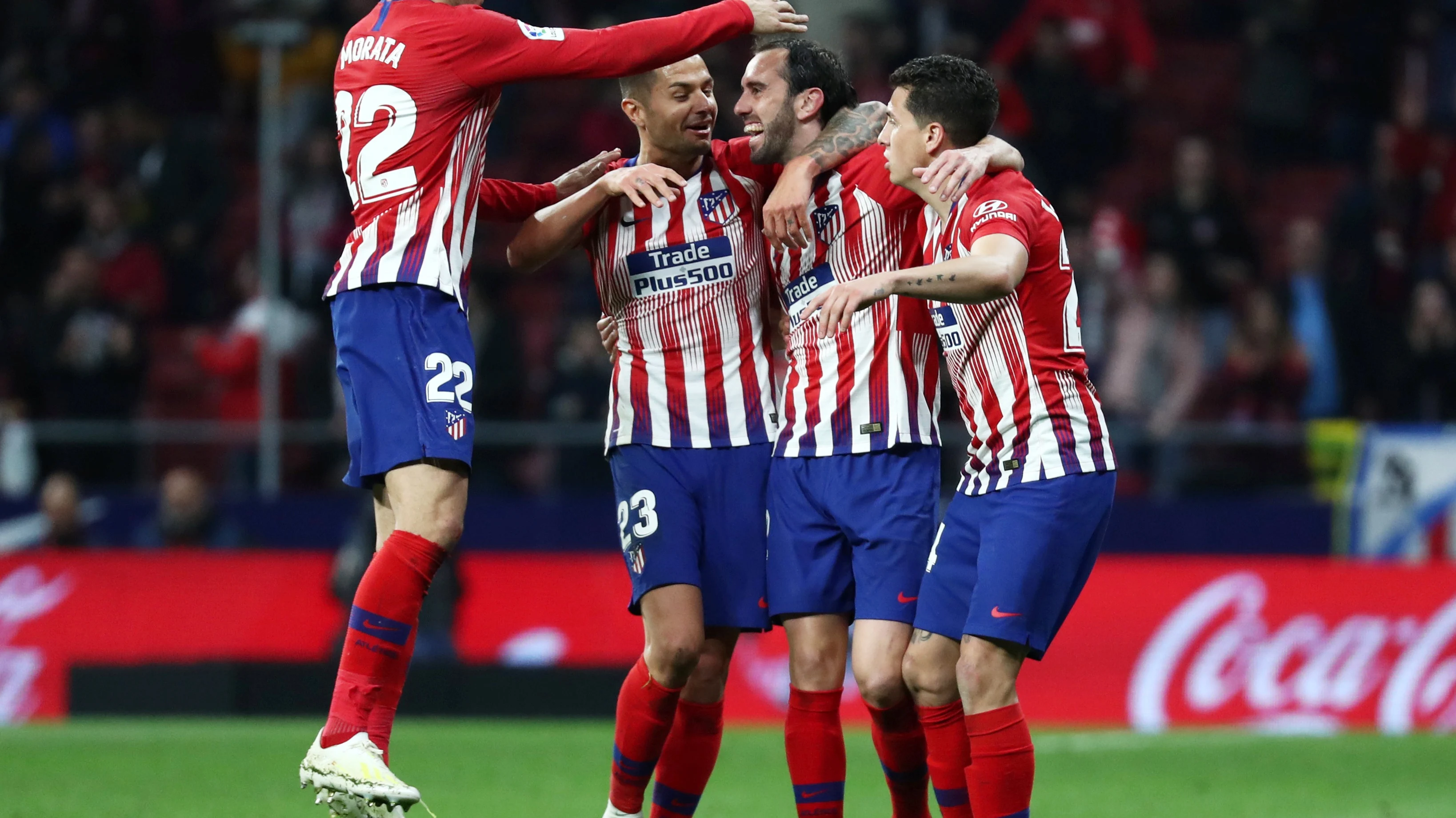 Godín celebra su gol al Villarreal