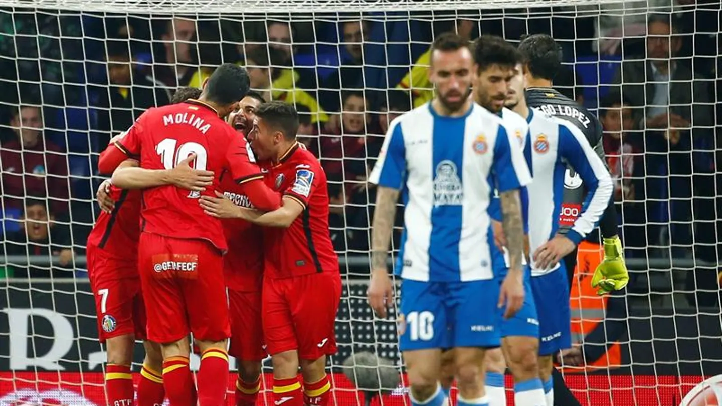 El Getafe celebra el gol del empate El Getafe celebra el gol del empate