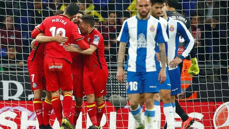 El Getafe celebra el gol del empate