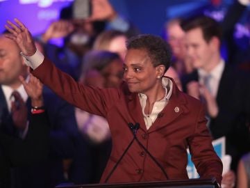 Lori Lightfoot, tras proclamarse ganadora de las elecciones a la alcaldía. Lori Lightfoot, tras proclamarse ganadora de las elecciones a la alcaldía.