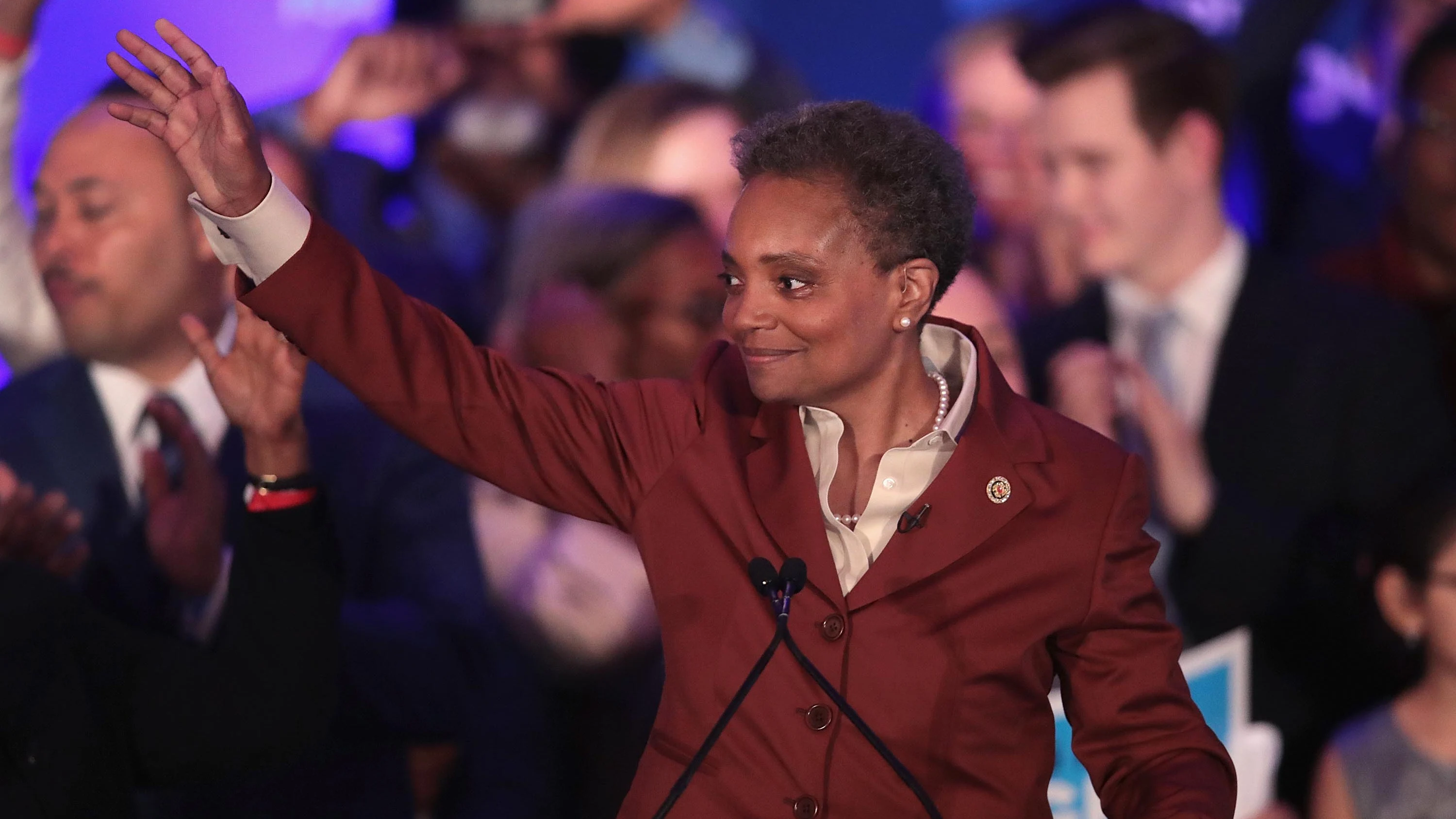 Lori Lightfoot, tras proclamarse ganadora de las elecciones a la alcaldía.