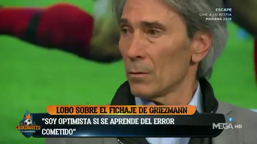'Lobo' Carrasco, en El Chiringuito: "Soy optimista con el fichaje de Griezmann" 'Lobo' Carrasco, en El Chiringuito: "Soy optimista con el fichaje de Griezmann"