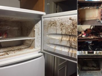 Los inquilinos dejaron casi todos los muebles quemados y destrozados Los inquilinos dejaron casi todos los muebles quemados y destrozados