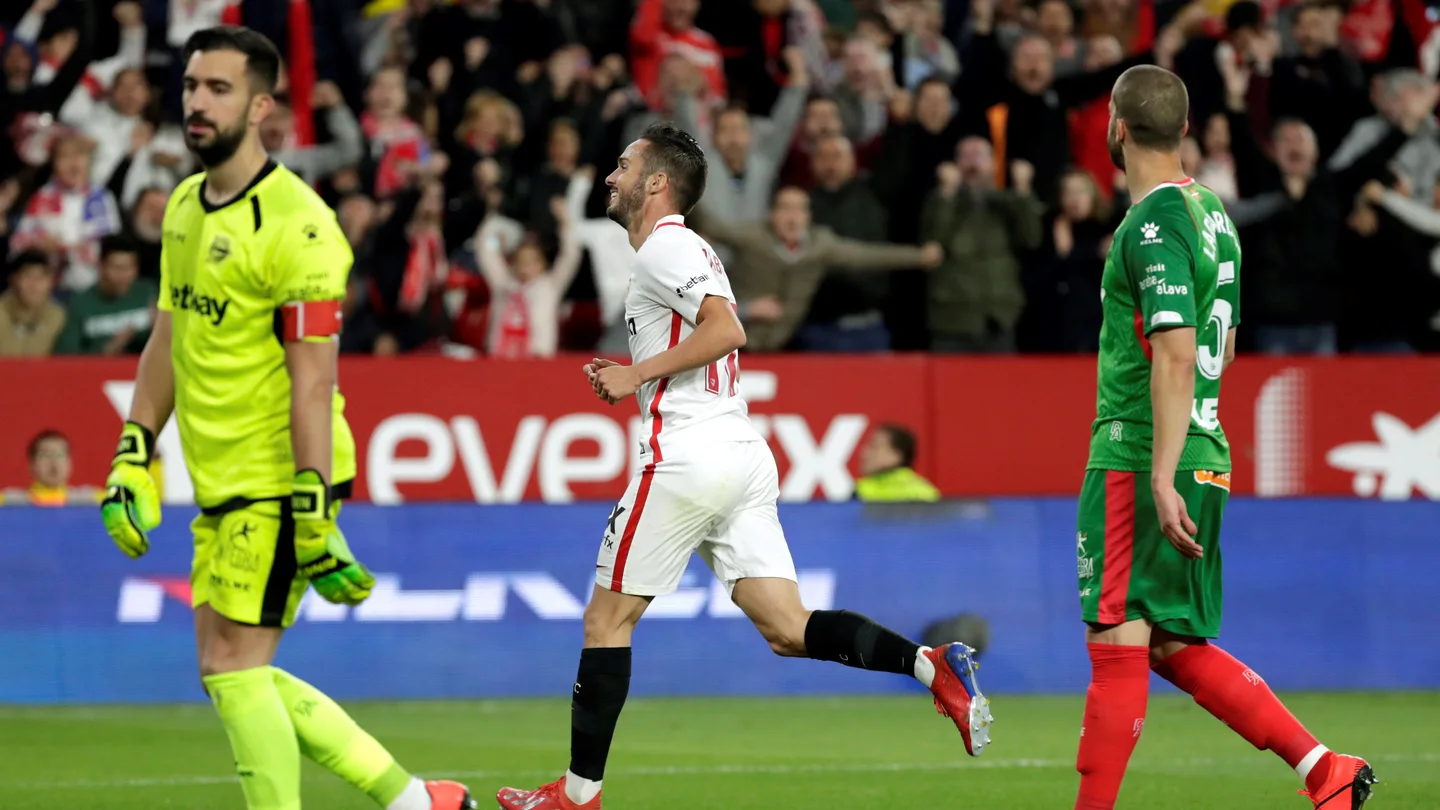 Pablo Sarabia celebra su gol ante el Alavés Pablo Sarabia celebra su gol ante el Alavés