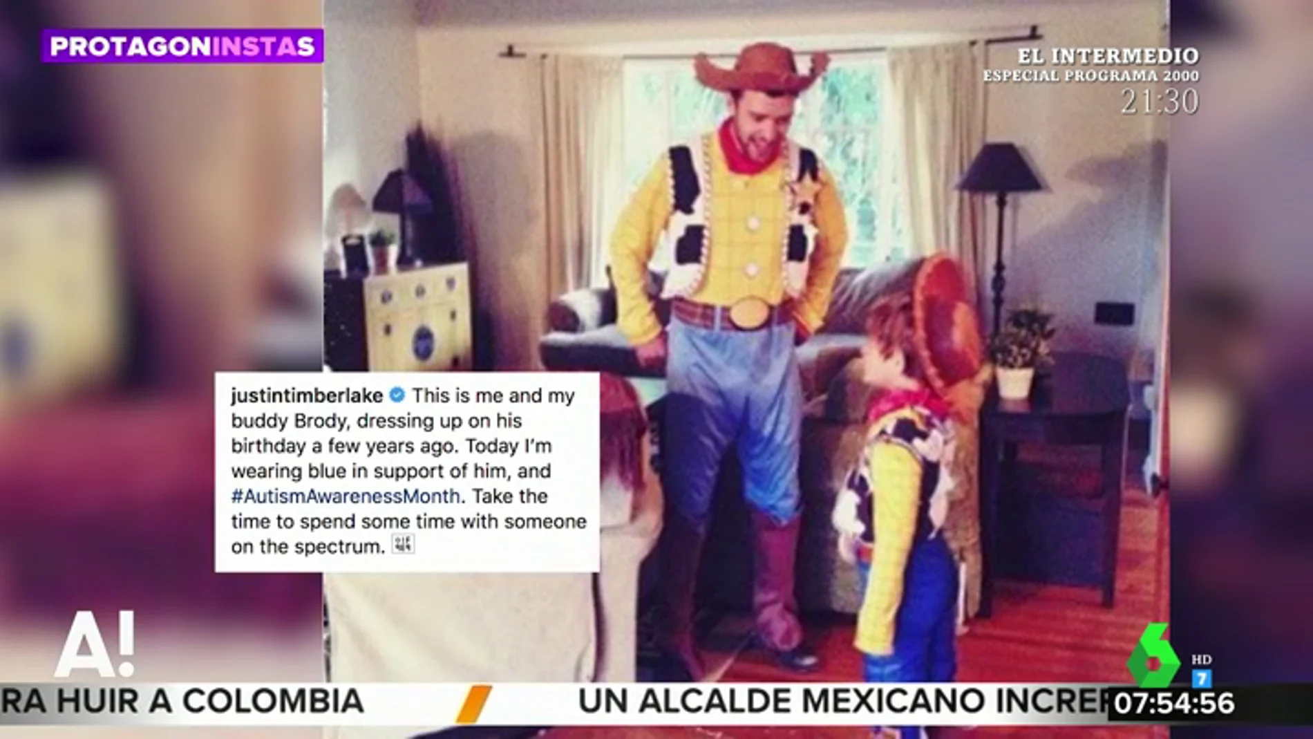 Justin Timberlake se disfraza del vaquero Woody de Toy Story para sorprender a un niño con autismo