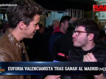 La afición del Valencia, 'desatada' tras derrotar al Real Madrid de Zidane La afición del Valencia, 'desatada' tras derrotar al Real Madrid de Zidane