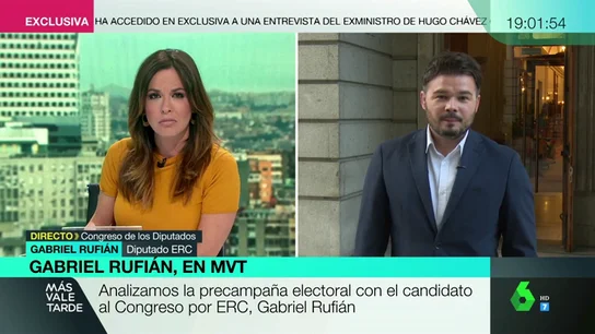 El consejo de Junqueras a Rufián para defender una mesa de diálogo en Cataluña: "Si yo hablo con mis carceleros vosotros tenéis que hablar" El consejo de Junqueras a Rufián para defender una mesa de diálogo en Cataluña: "Si yo hablo con mis carceleros vosotros tenéis que hablar"