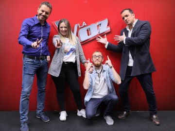 Los finalistas de La Voz: Andrés Martín, María Espinosa, Javi Moya y Ángel Cortés Los finalistas de La Voz: Andrés Martín, María Espinosa, Javi Moya y Ángel Cortés