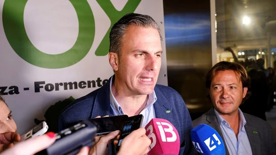 El secretario general de Vox, Javier Ortega Smith durante un acto de la formación en Ibiza El secretario general de Vox, Javier Ortega Smith durante un acto de la formación en Ibiza