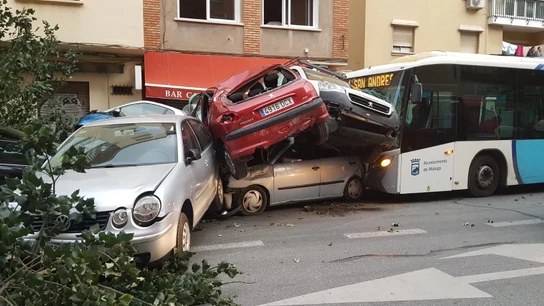 Accidente de un autobús en Málaga Accidente de un autobús en Málaga