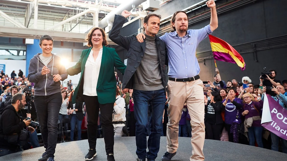 Iglesias, Colau, Jaume Asens y Martín