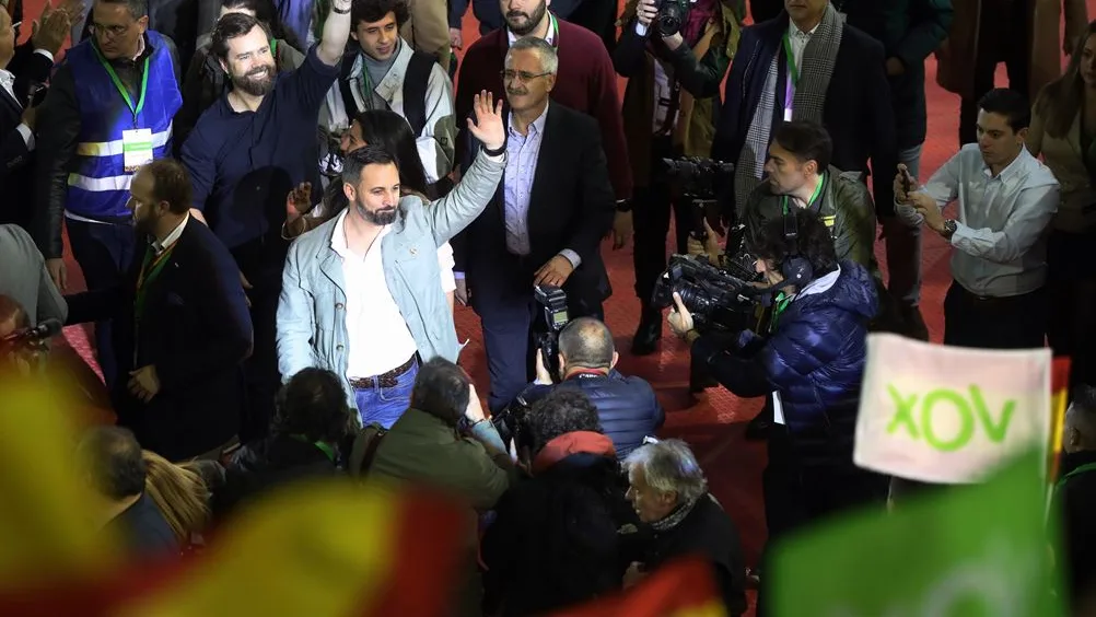 Santiago Abascal en un acto de Vox