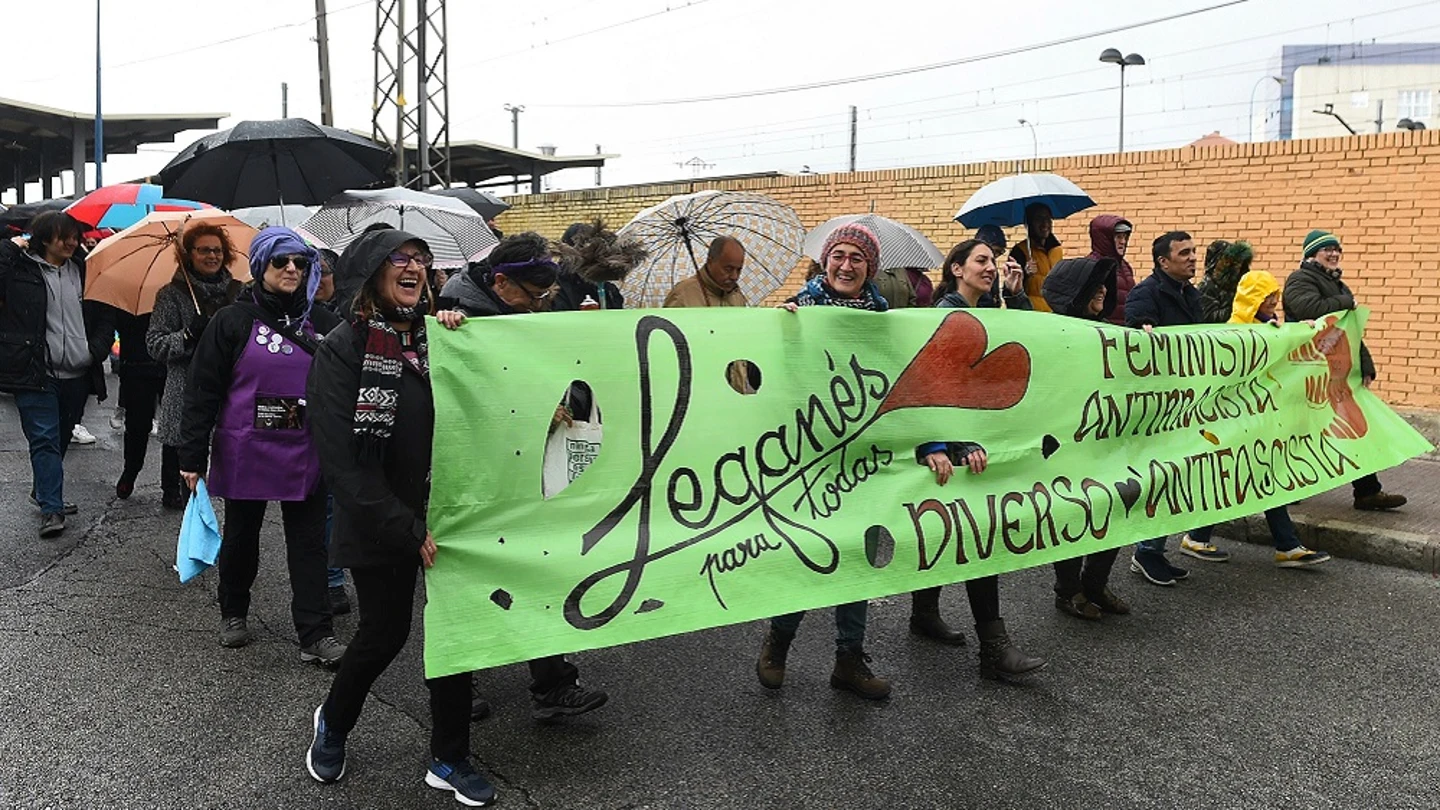 Manifestación en Leganés de colectivos feministas contra Vox Manifestación en Leganés de colectivos feministas contra Vox