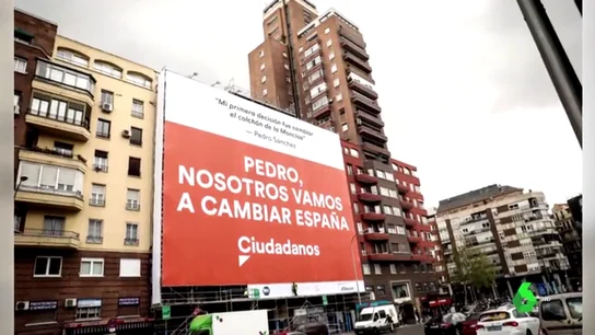 Pancarta de Ciudadanos en Madrid Pancarta de Ciudadanos en Madrid